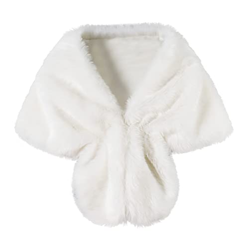 Women's Faux Fu𝓻 Shawls Wrap Wedding Sleeveless Fu𝓻 Wrap Shawl For Women 1920s Fu𝓻 Stole Cape