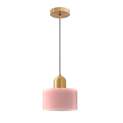 Hnexsei Suspension en Verre Moderne avec Support en Métal Doré, Douille E27 et Cordon Réglable...