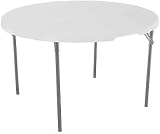 LIFETIME 80809 Round Fold in Half Table, Almond