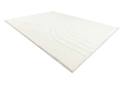 Tapis moderne blanc gaufré haut de gamme rugsx Curvy Arches 140x190