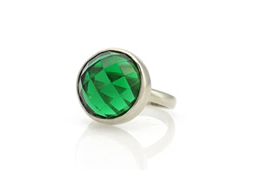 Bague émeraude en argent sterling 925 massif et durable