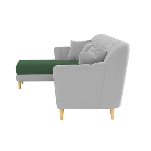 Image of Atticus LHS 6 Seater L Shape Sofa Set for Living Room (Green Grey Fabric) Premium Fabric Sofa Set