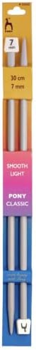 Pony Single Ended Classic Knitting Pins, Multi-Colour, 6.5mm