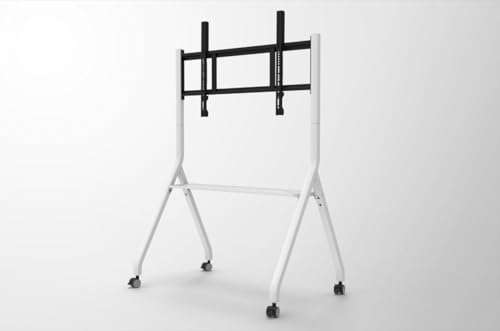 Image of GTEK White Mobile Stand for Smart Boards 55 inch-98 inch - Stable Cart with Lockable Wheels for Classroom, Office, Home, Interactive Whiteboard (MSW-01)