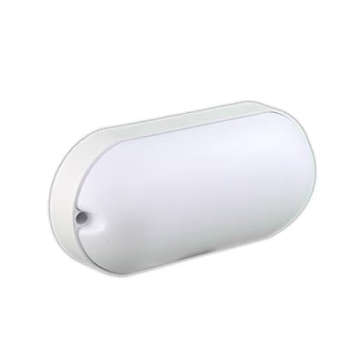 JANDEI - Lampara Pared, Montaje Enrasado Superficie Lámpara Ovalada Seguridd, 6000K Blanco Frío, IP65 Hidrófuga, Interior, Exterior, Baño, Techo, Hall, Escalera, Garaje, Porche