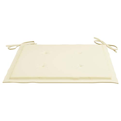 Chaise d'extérieur en acacia massif et coussin beige haut de gamme, lot de 4 Moonairy