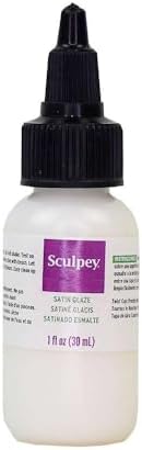 Sculpey Polyform Satin Glaze, Non Toxic, 1 fl oz. Bottle with Precise Flow Twist Cap. Will add a Satin Finish to Your Baked Polymer Oven-Bake Clay Creations!