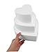 Veemoon 3pcs Heart Shaped Foam Cake Dummies White Decorating Molds for Wedding Modeling and Valentine Day Baking Durable Reusable Design for All Occasions