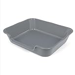 Ying Tutu Extra Large Cat Litter Box, ABS Material, Low Entry, Senior & Multi-Cat, Grey, 24"L x 20"W