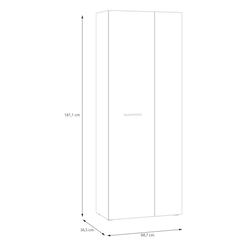 Variante de Forte armario barato Roble y Blanco