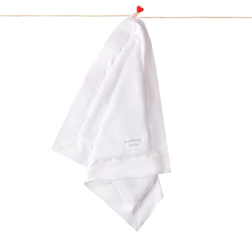 Image of Ultra-Soft Lovey Security Blanket Plush, Satin Trim 16x16 Cream