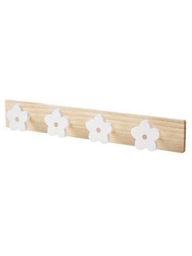 VERTBAUDETPatère en bois avec 4 fleurs blancTU