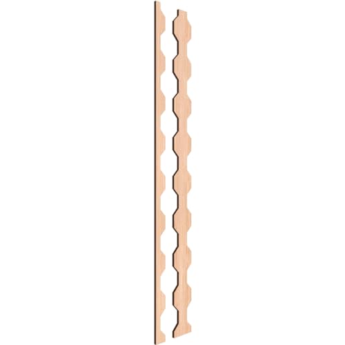 Ekena Millwork 47\"H x 3/8\"T Pontiac Adjustable Wood Decorative Slat Wall Panel Kit, Hickory (contains 16 Slats + 1 Straight Edge Starter Slat)