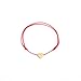 LSxAB Gold Red Heart Bracelet for Women Love Wristband Family Friends Adjustable Gift Wristlet Birthday Anniversary