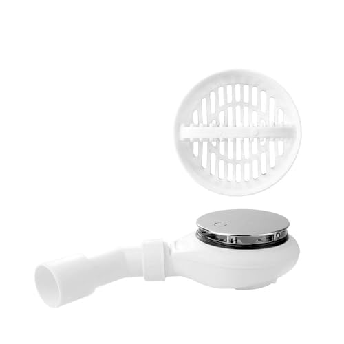 TRAPFLEX Set - Ablaufgarnitur Tempoplex 6963 + Haarsieb | Chrom Abdeckung | Hohe Ablaufleistung