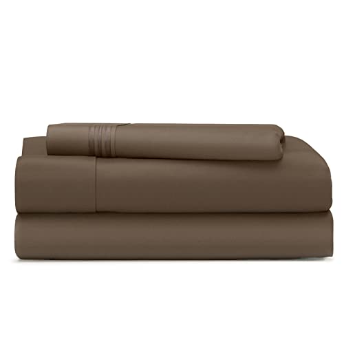 Cosy House Collection Everyday 1500 Series Bed Sheet Set - Ultra Soft & Cool Hotel Luxury Bedding - Deep Pocket - Wrinkle, Stain and Fade Resistant - 3 Piece Set (Twin, Brown)