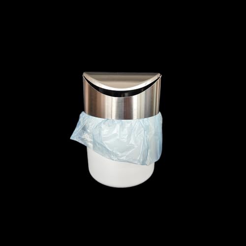 Caneca de basura pequeña de acero inoxidable blanca miniatura 3