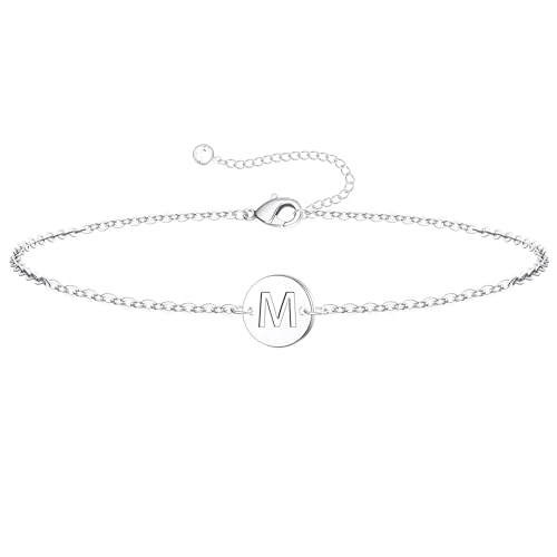 Image of Ursteel Gold Initial Bracelet for Women Trendy - Gifts for Kids Teen Girls, Personalized A-Z Letter Cute Bracelet for Women, Dainty Gold Coin Disc Womens Jewelry Gifts
