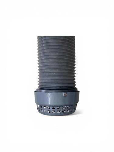 Image of 10 FEET 6 Inch (150MM) PVC Kitchen Chimney Pipe & COWL | Flexible | Plastic Duct Hose Pipe | Foldable | Stretchable | Grey color | LONGEST SIZE ONLINE | For home, kitchen, office and industrial use.