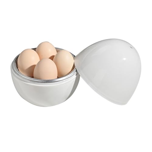 OTDOGUO Microwave Egg Boiler Quick 5-Minute Cooker for Hard or Soft Boiled Eggs Steams Up to 4 Eggs Multi-Use Steamer Function