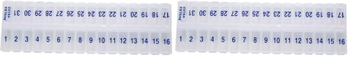 Image of Once-a-Day Monthly Pill Organizer - Large Compartments with Removable Lid for Easy Loading - Holds 31 Days of Medications Plus Extra Compartment - BPA Free (Pack of 2)