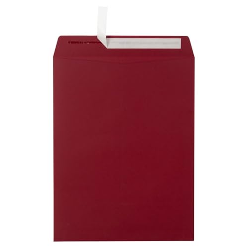 LUXPaper 10 x 13 Open End Envelopes | Peel & Press | Garnet Red | 80lb. Text | 500 Qty