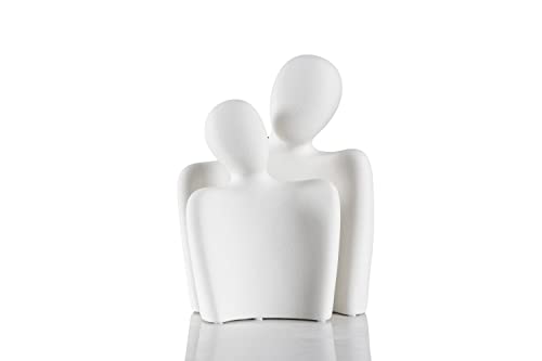 BUTILIVEEN Couple Gifts, Ceramic Couple Sculpture Decor, Anniversary Wedding for Her, Valentines Day Gifts for Wife Husband, Abstract Figure Statue for Home Decoration, Small, White