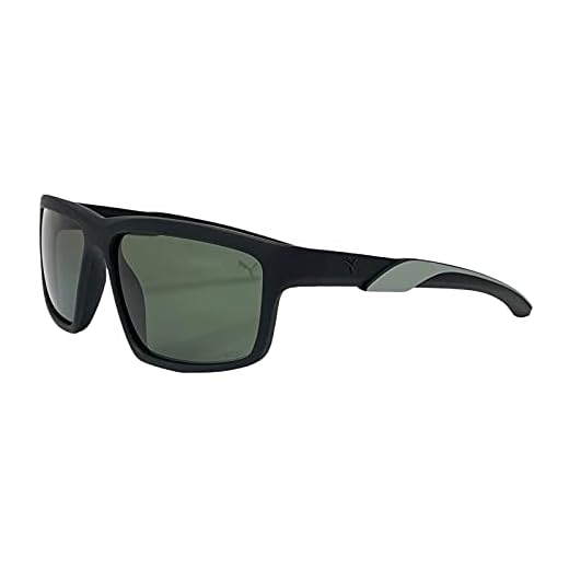 Puma Spark Men Sunglasses PU0324S 004 Matte Black Frame Polarized Lens Ideal for Driving Fishing Cycling and Running