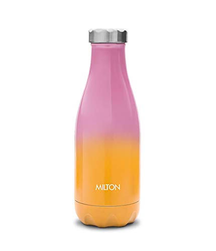 Milton Prudent 350 Thermosteel 24 Hours Hot and Cold Water Bottle, 360 ml, Pink Orange