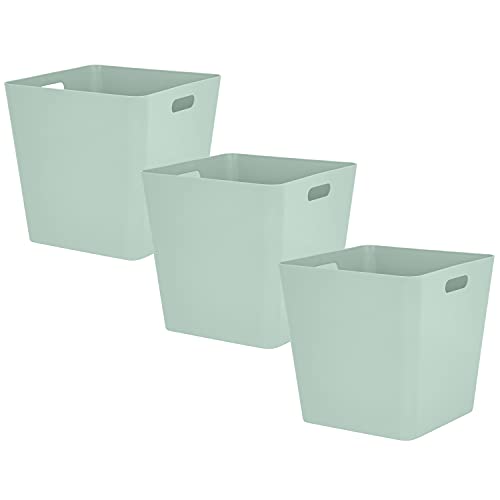 #11 3 x Ordnungsbox - 30 cm hoch - grün - 30 x 30 cm - Ordnungskorb - Regalorganizer Wandregal Box für Würfelregal Ordnungssytem
