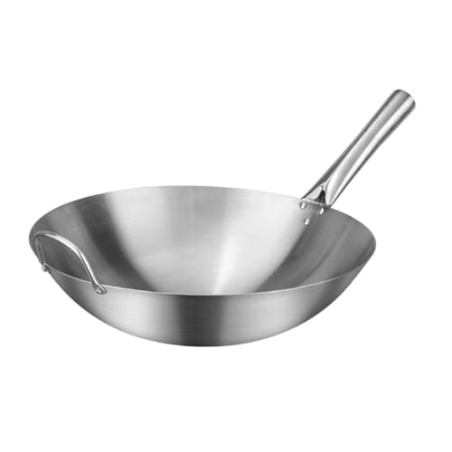 Wok acero inoxidable fondo redondo 12 pulgadas miniatura 1