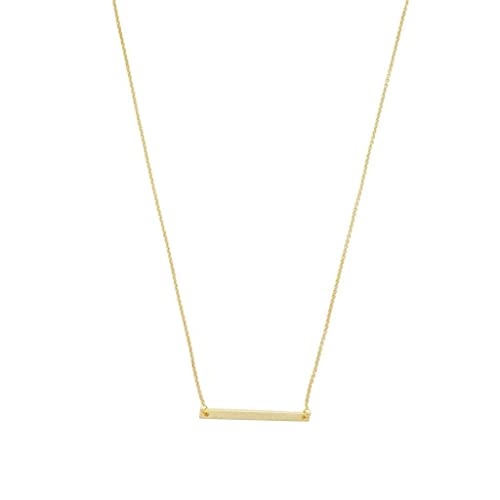 Honeycat Horizontal Bar Necklace in 18k Gold Plate | Minimalist, Delicate Jewelry (Long/Gold)