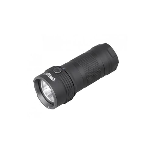 Walther PFC1r Power Flashlight C1 Taschenlampe, 5000 Lumen, 5 Leuchtstufen plus Stroboskop und Beacon (Notsignalblitz), Wasserdicht IPX8, inkl. Akkus...