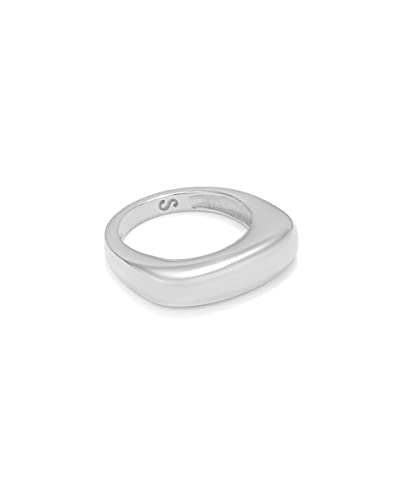 Bague carrée femme argent sterling taille unique anneau ajustable moderne SECRECY