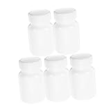 CIYODO 5 piezas Unidades Botellas de Plástico para Pastillas con Tapa Segura Contenedores Portátiles para Almacenamiento y Dosificación de Envases Resistentes y Herméticos para Polvo y