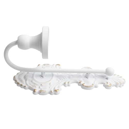 Honseadek Portavelas de pared vintage, candelabro cónico de hierro fundido, acabado blanco antiguo, o decoración de pared para sala de estar, comedor, pasillo o dormitorio (blanco)