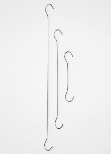 10er Set Abhängehaken 25 cm Dekohaken Doppelhaken S-Haken, aus verzinktem Draht