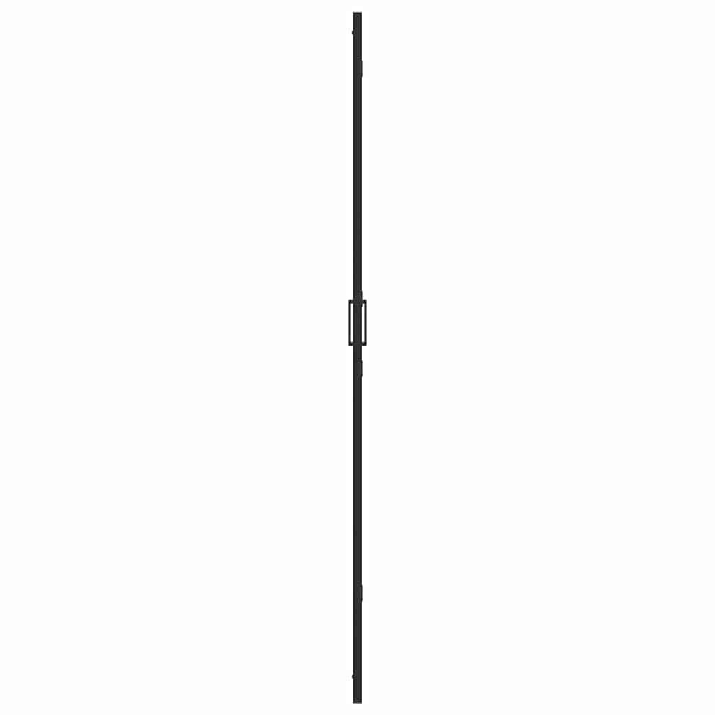 Ścianka prysznicowa Walk-In czarna z aluminium i szkła hartowanego, 120 x 6,5 x 190 cm, składana, z ochroną przed pryskaniem i ścianką działową, do łazienki, na mokro