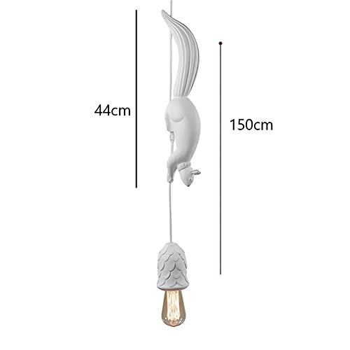 Suspension écureuil créative en résine d'art et éclairage LED chic