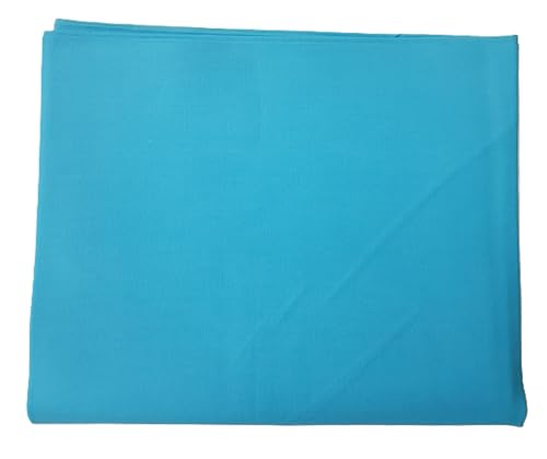 Image of Pure Cotton Poplin Unstitched Fabric 2.2 Meters x 32 Inches Solid Colour Cloth Material for Women's Saree Skirts, Petticoats, Pyjamas, Patiyala Pants, Salwar Etc. (Light Sky Blue)