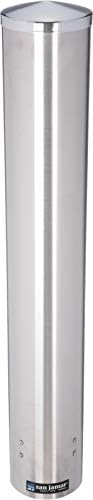 Carlisle FoodService Products C4200PF Stainless Steel Pull Type Foam Beverage Cup Dispenser, Fits 4oz to 10oz Cup Size, 2-3/4" to 3-3/8" Rim, 23-1/2" Tube Length