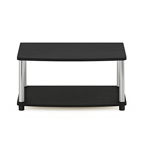 Furinno Turn-N-Tube No Tools 2-Tier Elevated TV Stand, Stainless Steel Tubes, Americano/Chrome, 13191AMSS by Furinno - Image 6