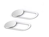 Webcam Cover -Silver Metal Magnet Slider - for Laptops Macbooks PCs Tablets Echo show TV , for Privacy and Security against Cam Hacks by Unitedtime (Silver Metal 2 Pack)