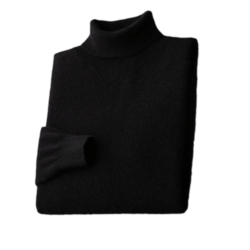 Men's Solid Cashmere Turtleneck Pullover Sweater Warm Cashmere Knitwear Bottom Casual Jumper