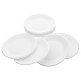 Beavorty 200 Piezas Platos de Papel Desechables Blancos de Unidades Resistentes y Compactos para Postres Aperitivos y Snacks para Fiestas Bodas y Picnics Decorativos para Exhibición