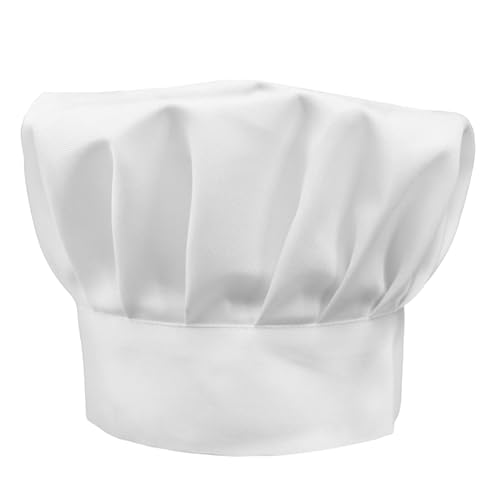 Mbsivsa Gorro De Cocina Para Hombres Y Mujeres, Gorro De Chef Blanco Para Panaderos Ideal Para Uso En Hogar, Hotel, Restaurante, Cocina. 56-60 Cm
