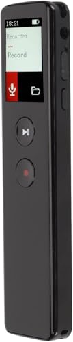 Petit Magnétophone, Enregistreur Vocal à Réduction de Bruit 5.0 Voix vers Texte Batterie 200 mAh avec Haut-Parleur pour la Classe 32 Go