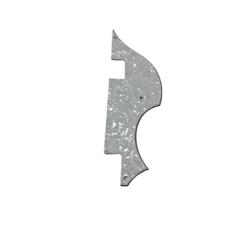 Pickguard blanc MOP droitier avec reflets perlés et bords biseautés