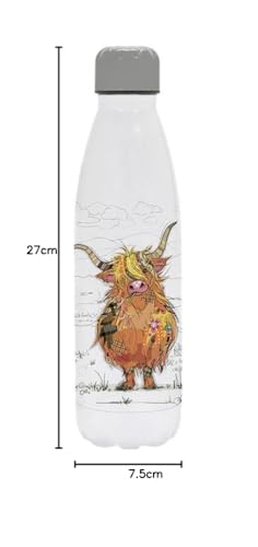Lesser & Pavey 500ml Stainless Steel Water Bottle, White, Brown, Orange, 500 ml - Image 2