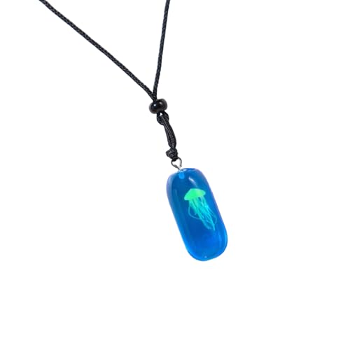 Collier méduse unique cadeau original à lueur nocturne pour passionnés de mer